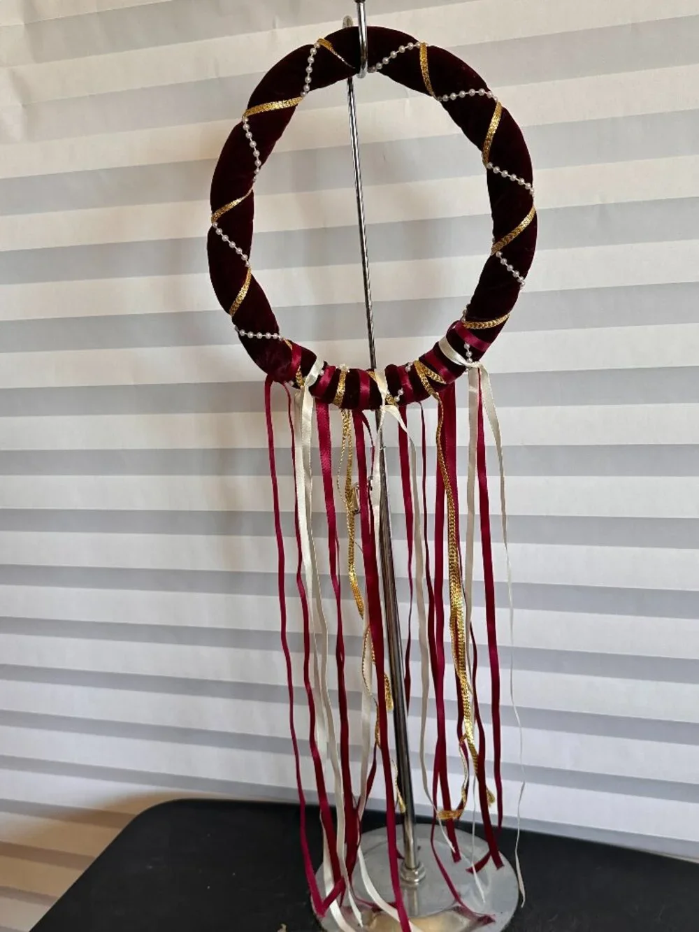Burgundy Gold Renaissance Headpiece Womens Medieval Costume Crown Headband